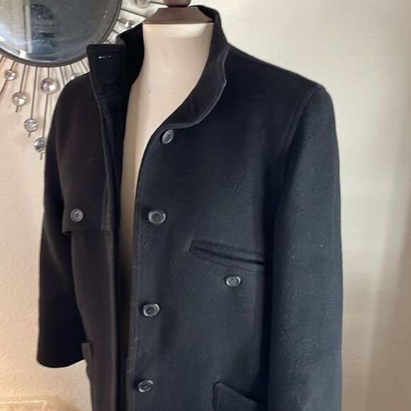 harré benard BENABB HELTZMAN woman’s Black Wool Coat | petite | vintage - Picture 5 of 10